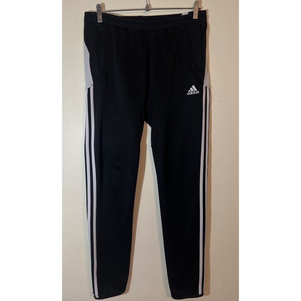 adidas Women's Full Length Black Sweatpants - zips at ankles - Size Medium